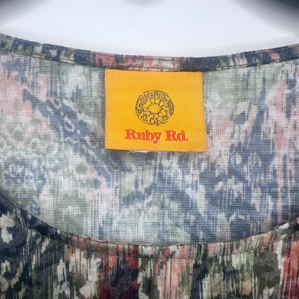 Ruby Rd. Multicolored Top, Green, Gray, Orange - image 5